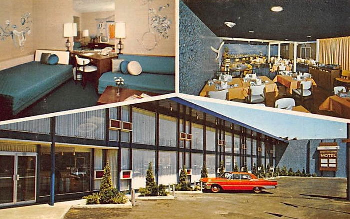 Detroit City Airport Motel - Old Postcard (newer photo)